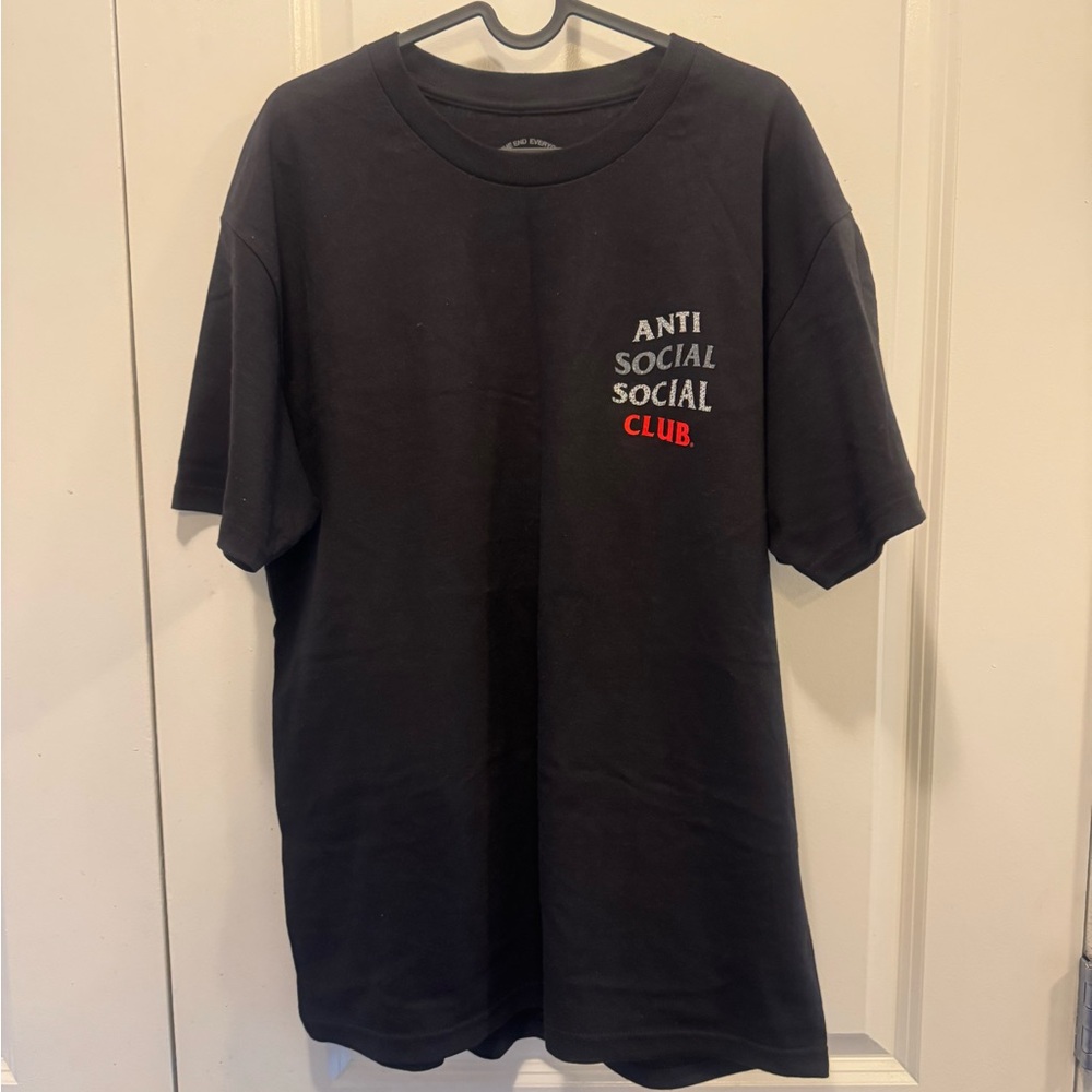 Anti Social Social Club Black Tee with Red Accent